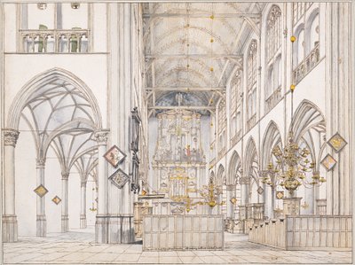 Interior of the Church of St. Lawrence (Groote Kerk or Great Church) in Alkmaar, 1661 by Pieter Janszoon Saenredam